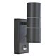 Abel 240V GU10 Up & Down Wall Pillar Light with Sensor Black - LGS7008-BL