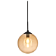 Sophia 1 Light Glass Globe Pendant Smoke / Black - Q316 + CGK-BL