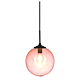 Sophia 1 Light Glass Globe Pendant Rose / Black - Q318 + CGK-BL