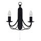 Maypole 2 Light Wall Light Candelabra Black - R6342-2B-BL