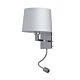 Bedside Wall light with flexi LED Task Light Chrome - WL2252-WH