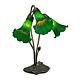 Three Branch Tiffany Lily Table Lamp Green - LLTB-3-G