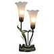 Two Branch Upward Tiffany Lily Table Lamp White - N039-2-W