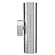 Seaford 4W 240V Up & Down LED Wall Pillar Light Brushed Chrome / Warm White - 220601/13