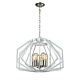 Wide Angular Cage 5 Light Pendant White - Gamba3