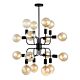 Modern Abstract 16 Light Pendant Matt Black - HEXADE1