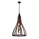 Modern Timber 5 Light Pendant Dark Red - Khaleesi3