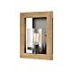 Timber Wall Light Warm Chestnut Wood Frame Clear Glass - METI03W