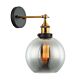 Interior 200mm Glass Adjustable Wall Light Antique Brass / Black Smoke - PESINI2W