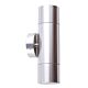 Poseidon 240V GU10 Up & Down Wall Pillar Light Anodized Aluminium - PGUDSHSIL