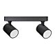 Spot 240V GU10 Double Adjustable Ceiling Spotlight Bar Matt Black - SPOT-BAR2B