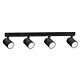 Spot 240V GU10 Quad Adjustable Ceiling Spotlight Bar Matt Black - SPOT-BAR4B