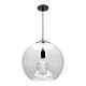 Orpheus 1 Light Large Pendant Black - ORPH1PLBLK