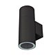 Piper 240V E27 Up/Down Round Wall Pillar Light Black - 49210