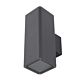 Piper 240V E27 Up/Down Square Wall Pillar Light Dark Grey - 49230