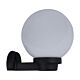 Ivela 20cm Opal Sphere Polycarbonate Wall Light Black - 18615