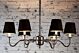 Prescot 6 Light Chandelier Antique Silver With Black Shades - ELPIM50727AS