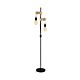 Townshend 2 Light Floor Lamp Black / Timber - 32919N