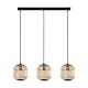 Bordesley 3 Light Pendant Black / Wood - 43217