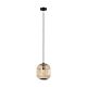 Bordesley 1 Light Pendant Small Black / Wood - 43231N