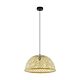 Claverdon 1 Light Pendant Large Black / Wood - 43254N