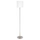 Pasteri Floor Lamp Satin Nickel / White - 95164N