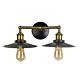 Grace 2 Light Wall Light Black / Bronze - GRACE-2L W/B