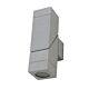 Larno 240V GU10 Up/Down Wall Pillar Light Silver - LARNO-2 SIL