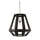 Santon 1 Light Timber Pendant Large Black - SANTON-75-BLK