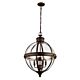 Adams 4 Light Chandelier British Bronze - FE/ADAMS/4P BRZ