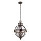 Adams 3 Light Chandelier Antique Nickel - FE/ADAMS/3P ANL