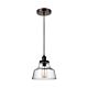 Baskin 1 Light Pendant Painted Aged Brass / Dark Weathered Zinc - FE/BASKIN/P/A BR