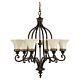 Drawing Room Up 6 Light Chandelier Walnut - FE/DRAWING RM6