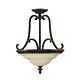 Drawing Room Duo Mouint Semi Flush Walnut - FE/DRAWING/SFB