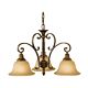 Kelham Hall Down 3 Light Chandelier Firenze Gold/British Bronze - FE/KELHALL DN3LT