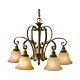 Kelham Hall Down 5 Light Chandelier Firenze Gold/British Bronze - FE/KELHALL DN5LT