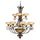 Stirling Castle 12 Light Chandelier British Bronze - FE/STIRLINGCAS12