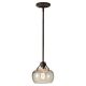 Urban Renewal Mini Pendant Rustic Iron / Clear Seeded Glass - FE/URBANRWL/P/H