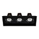 Lyra 3 x 9W Rectangular Tilt Recessed Triac Dimmable LED Downlight Black / Quinto - HCP-81221209