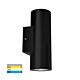 Aries 12W 240V Dimmable Up & Down LED Wall Pillar Light Black / Tri-Colour - HV3626T-BLK