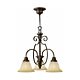 Cello 3 Light Chandelier Antique Bronze - HK/CELLO3