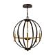 Euclid 6 Light Pendant Chandelier Spanish Bronze - HK/EUCLID/6P