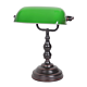 Bankers Table Lamp Bronze & Green Glass - 1000082