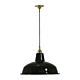 Single Cord Pendant Brass With 300mm Warehouse Black Shade - 3000105