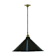 Single Cord Pendant Brass With 390mm Edwardian Black Shade - 3000127