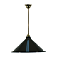 Single Rod Pendant Brass With 390mm Edwardian Black Shade - 3000128