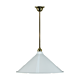 Single Rod Pendant Brass With 390mm Edwardian White Shade - 3000132