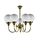 Luke 5 Light Pendant Brass With Sphere Opal Glass - 3000190