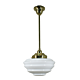 Single Rod Pendant Brass With Cannes Opal Gloss Glass - 3000267