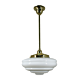 Single Rod Pendant Brass With Chateau Opal Gloss Glass - 3000268